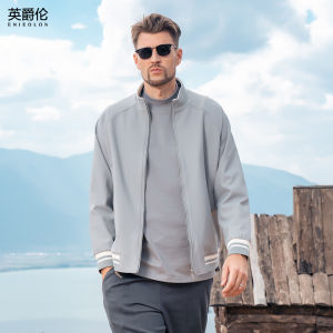Enjeolon | Autumn Spring Collar Zipper Colorblock Sports Jacket