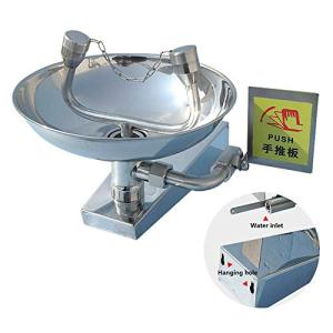 Eye Washer Emergency Eyewash Station Wall-Mounted Safety Eye Face Wash Bowl All 304 Stainless Steel Dual Nozzle with Nozzle Dust Cover