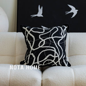 Túi Đựng Gối Hình Ngựa Quang Đơn Giản Hiện Đại Màu Đen Trắng Cho Khách Sạn Nhà Trọ Xe Hơi Gối Đệm Cửa Sổ Vỏ Gối Vuông