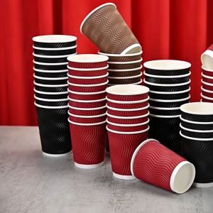 25pcs/12oz Red /Black /Kraft Ripple Paper Cups: A Comprehensive Guide