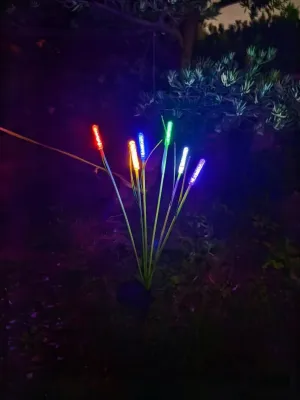 1PC โซลาร์รีดไฟสวนกลางแจ้งกันน้ำ LED โคมไฟสนามหญ้าตกแต่งภูมิทัศน์แสงสำหรับบ่อลานลานทางเดิน