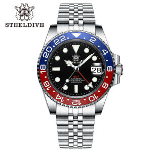 NH34 Movement New Watch 2023 Four Hands G M T STEELDIVE 41MM SD1993 C3 Super Luminous 300M Waterproof Mens Dive Watch Timepiece