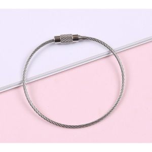 20 Chiếc Dây Treo Túi Trang Điểm Vòng Treo Bóng Tắm Móc Khóa Dây Thép Không Gỉ EDC Vòng Móc Chìa Khóa Dây Cáp Khóa Móc Khóa Hành Lý Vòng Móc Khóa Dây Cho Ngoài Trời