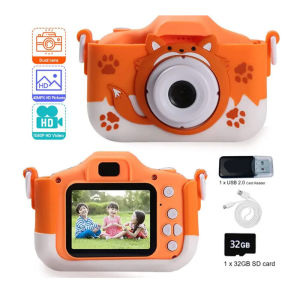 Kid Mini Camera 1080P Cartoon Selfie Toddler Digital Video Camera Toys With 32G SD Card for Boys/Girls Christmas Birthday Gifts