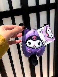 Sanrio plush toy cute cross-dressing Melody Kuromi pendant Japanese cartoon bag pendant if buckled