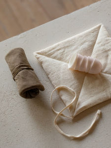 Túi Đựng Tách Trà Bằng Vải Lanh Cotton Dày Bùn Kẻ Túi Đựng Tách Trà Di Động Túi Bảo Vệ Túi Vải Đựng Tách Trà Thủ Công