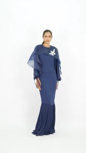Alana Kurung in Navy Blue