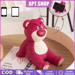 【COD】Tempat Ornamen Portabel Malas Phone Holder Sandaran Tablet Boneka Pink Lucu Anti Slip
