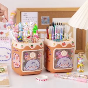 Hộp đựng bút hình heo dễ thương ống để bút nhiều ngăn trang trí văn phòng bàn học tặng kèm sticker