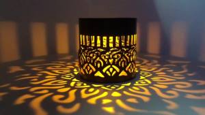 Outdoor Solar Powered Wall Light with Mandala Design Projection for Garden Yard Patio Decoration Solar Decor Light 2 Install Way