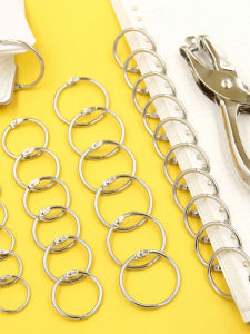 Metal Ring Binder Iron Ring Buckle Card Page Holder Calendar Punching Device Binding Circle Document Ring Office Supplies