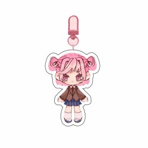 Bandai | for DDLC Game New Peripheral Yuri Natsuki Two People Acrylic Keychain Q Version Ornament Backpack Accessories Fans Festival Gift