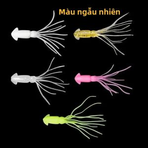 10 Chiếc Laser Phản Quang Mực Mồi Mềm Nước Ngọt Dụ Phát Sáng Trong Bóng Tối Câu Cá Bass Biển Mô Phỏng Mực Nhỏ Toàn Thân Mồi