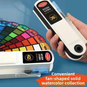 Portable Solid Watercolor Paint Set Tools Full Set 24 Colors 36 Colors Mini Student Children Special Drawing 48 Colors Art Professional Coloring Line Sketch Studio Plein Air Painting