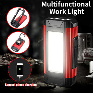 COB work light rechargeable Flashlight Waterproof emergency light Multifunctional Flashlight Powerful torch light high power Lantern Spotlight Camping outdoor working light led light rechargeable torchlight USB Flashlight heavy duty flash light 5 modes