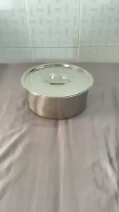 Thổ Inox 304 Đa Năng Có Nắp 24cm/26cm - Thùng Đựng Thực Phẩm Gia Vị Cao Cấp