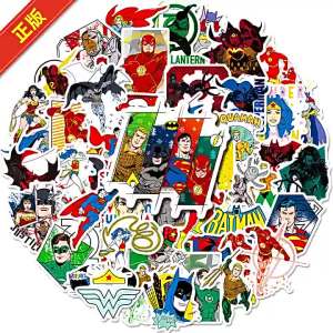 50Pc Genuine Dc Justice League Cartoon Sticker Superheroes Superman Wonder Woman Stationery Guitar Water Bottle Waterproof Decal