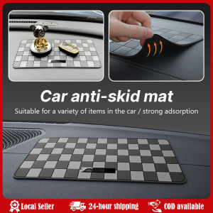 28*15cm Car Dashboard Anti-slip Mat PVC Mobile Phone Navigator Car Mat Car Interior Fixed Key Mobile Phone Anti-Slip Mat Car Plaid Anti Slip Pad Dashboard Storage Mat For Nissan Navara Sentra Almera Juke Urvan GTR Skyline Patrol Frontier Xtrail Grand