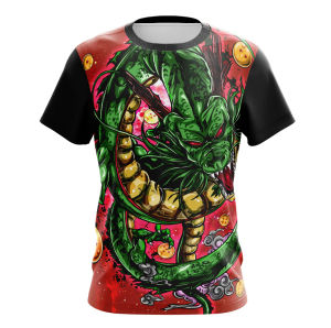 Bandai | Hot Selling and Fashionable New Dragon Ball Shenlong 3D Printed Fast Drying Breathable Mens Casual Sports T-shirt in Large Size