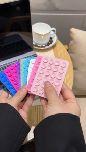17KM 3PCS New double-sided silicone suction cup smartphone accessories silicone mobile phone cover suction cup holder Suction Cup Phone Holder