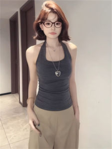 Áo Ba Lỗ Cổ Chữ U Pure Desire Hot Bé Gái Áo Ba Lỗ Nữ Mùa Hè Áo Khoác Ngoài Ôm Vừa Vặn Áo Ba Lỗ Một Mảnh Có Đệm Ngực