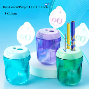 1/3/12pc M&G 3 In 1 Pencil Sharpener with Screw Lid and Tub No Spill Compact Design for Standard and Colored Pencils Metal Blade