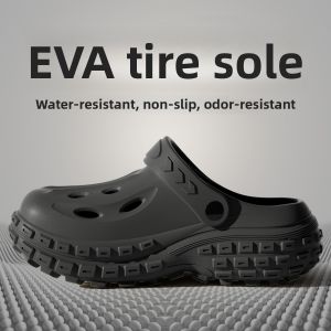 Mens Thick Bottom Clog Shoes Summer Anti-Odor Anti-Slip Heightening EVA Slippers Outdoor Wearable Slip-On Comfortable Home Slippers