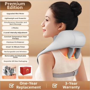Neck Massager Back Waist Shoulder Professional Tool for Neck And Back Massage Intelligent Heat Therapy Applicable to Leg Neck Back And Waist