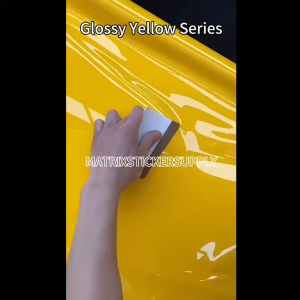 PREMIUM GLOSSY YELLOW STICKER KERETA(152CM-Custom)Pelekat Sticker kilat wrapping full body vinyl wrap film car stickers