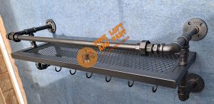 ชั้นตะแกรงเหล็ก สไตล์ Pipeloft 25x80 cm