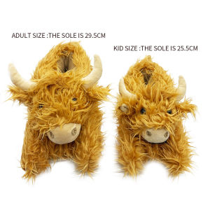 In-Stock Best-Seller Highland Cow Slippers - Scottish Highland Cow Fleece-Lined Slippers Home Slippers for Warmth  lxf