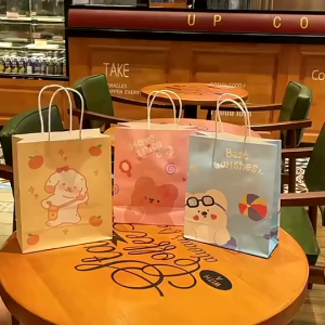 GBS Paperbag Kartun Beruang Lucu Motif Rabbit & Bear Tas Jinjing Mini Serbaguna Bingkisan Hadiah