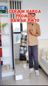 KENZZO Full Length Mirror 148 cm Height / Stand Mirror / Bathroom Mirror / Wall Mirror / Living Room Mirror / Decor Mirror / Cermin Panjang / Mirror Long or Wall Large Standing Mirror