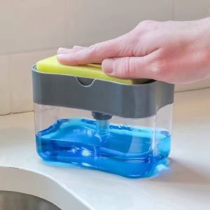 (BISA COD) PROMO Dispenser Sabun Cuci Piring & Holder Spons Cuci Piring 2in1