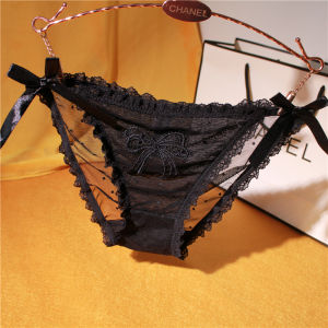 Low Waist Lace Womens Underwear Triangle Pants Sweet Style Cotton Lined Nylon Fabric Butt Lifting Function for Young Women
