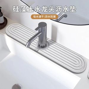 Kitchen Sink Faucet Drain Pad Bathroom Sink Diatom Mud Water Absorption Mat Nordic Style Rectangular Shape Practical Accessories