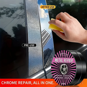 Chrome & Metal Polishing Paste - Car Plating Restoration Cream for Shiny Wheels Bumpers & MoreChrome & Metal Polishing