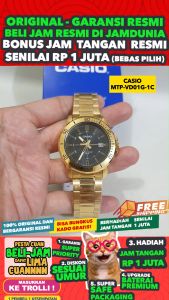 CASIO ORIGINAL - CASIO MTP-VD01G-1CVUDF - MEN LA - STAINLESS STEEL - Gold - Jam dunia JD18ST # Jam Tangan Pria Jam Pria Jam Tangan Anti Air + CASIO MTP-VD01G-1C MTP VD01G 1C MTP-VD01G VD01G MTPVD01 MTP-VD01 MTPVD01G MTP-01 $ S003