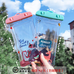 Inflatable Waterproof Phone Bag for Swimming And Diving Pure Color Bubble Transparent Touchscreen Compatible with  Huawei