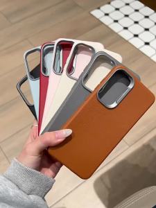 Luxury Leather Texture Case For Samsung S25 Ultra A55 5G A06 A16 A15 A05 A05s A56 A36 A26 A35 A34 A12 A13 A14 A54 A30 A50 S24 Ultra S23 S24 FE 5G Phone Case High Quality Solid Color Soft Silicone Shockproof Plating Metal Lens Protective Cover