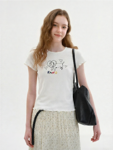 Fano | Áo Thun In Hình Đối Chiếu Có Ruffle