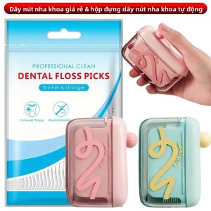 Hộp Tăm Nha Khoa Tự Động Di Động Với 300 Que Tăm Đã Được Bọc Sẵn Dễ Dàng Mang Theo Khi Đi Du Lịch Chăm Sóc Răng Miệng Cho Người Lớn Chất Liệu PP Không Cần Điện