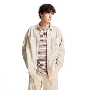 SEASON HIGH | NFL Collaborated Fall Loose Flocking Embroidery Multi-pockets Stylish Shirt