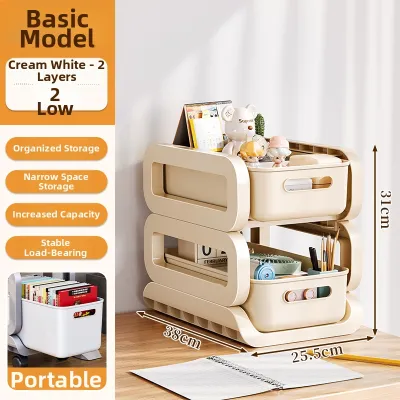 MEIZHUFU | Movable Book Storage Rack Multi-level