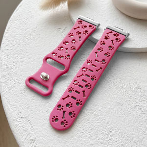 Hollow-out Dog Paw Silicone Strap for Huawei Watch Fit 5/5 Pro Adjustable Sport Wristband for Watch Fit 4 Pro/4/3 Women Bracelet