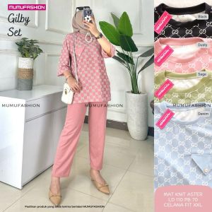 RATI - Gilby Set by Mumufashion Solo Setelan Wanita Branded Knit Aster Premium Kekinian Virall Best Seller
