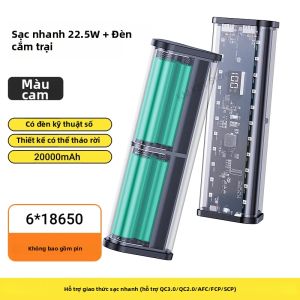 kebidumei | Hộp Đựng Pin Sạc Nhanh DIY 22.5W Trong Suốt Chứa Được 6 Pin 18650 20000mAh Tương Thích Với iPhone Samsung