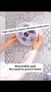 Fan rechargeable electric with ice cooler portable household dual use kitchen fan hanging table wireless fan 1200mAh imported batteries super battery life folding storage air conditioner fan three wind speeds 90° adjustable wide angle hair dryer mute fan