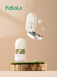 Japanese Fasola Medicine Box Pill Cutter One Divided into Two Quarter Tablet Divider Sub-Packaging Portable Medicine Box