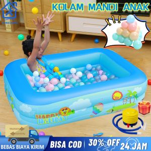(CODRedy Stok) 120x82x30cm 150x105x55cm Kolam Renang Karet Anak Ukuran Besar Mainan Anak Kolam Renang Karet Anak Baby Bathttub Kolam Mandi Bayi Swimming Pool